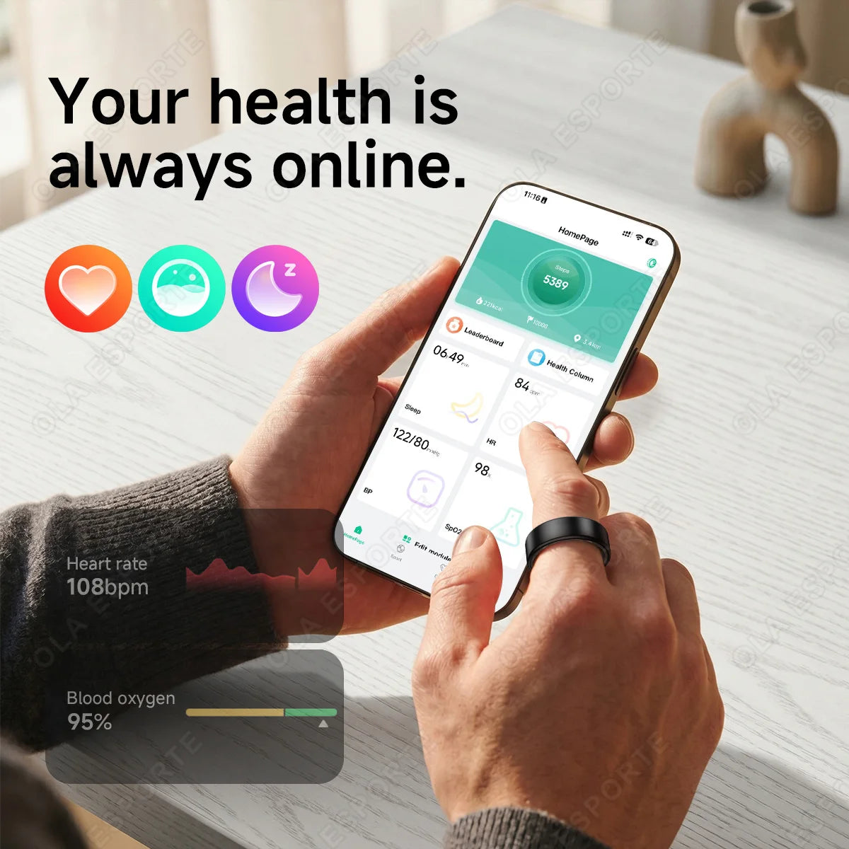 R10 Smart Health Ring with Charging Case