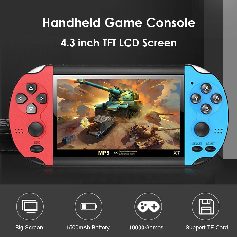 Handheld Retro Game Console with Built-in Games
