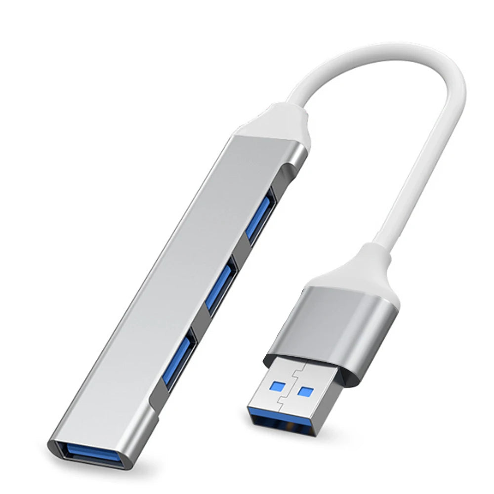 4-Port USB Hub Adapter - USB-A Silver