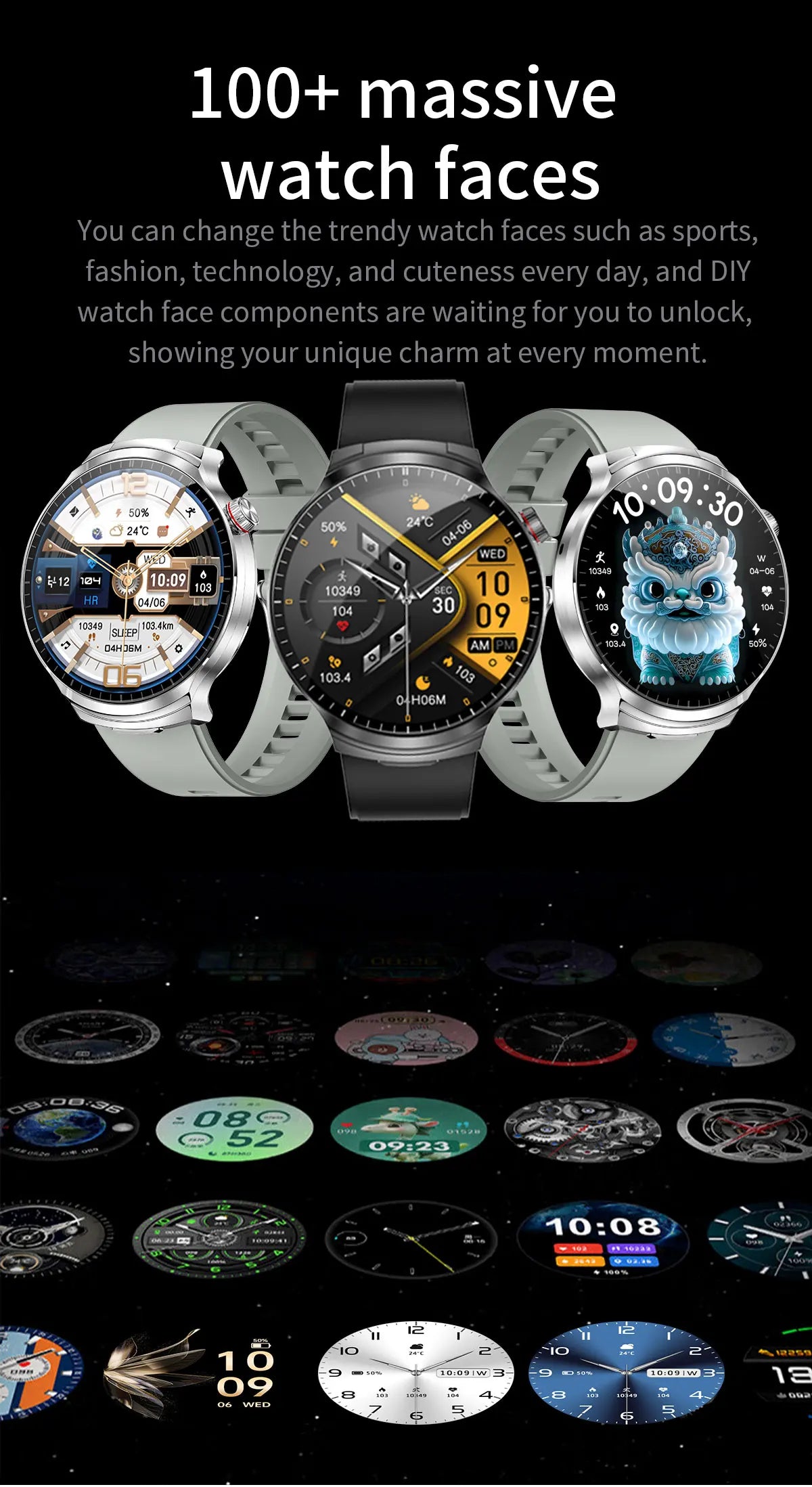 Smart Watch with Built-in Wireless Earbuds
