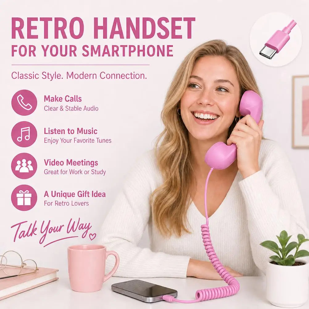 USB-C Retro Phone Handset Receiver