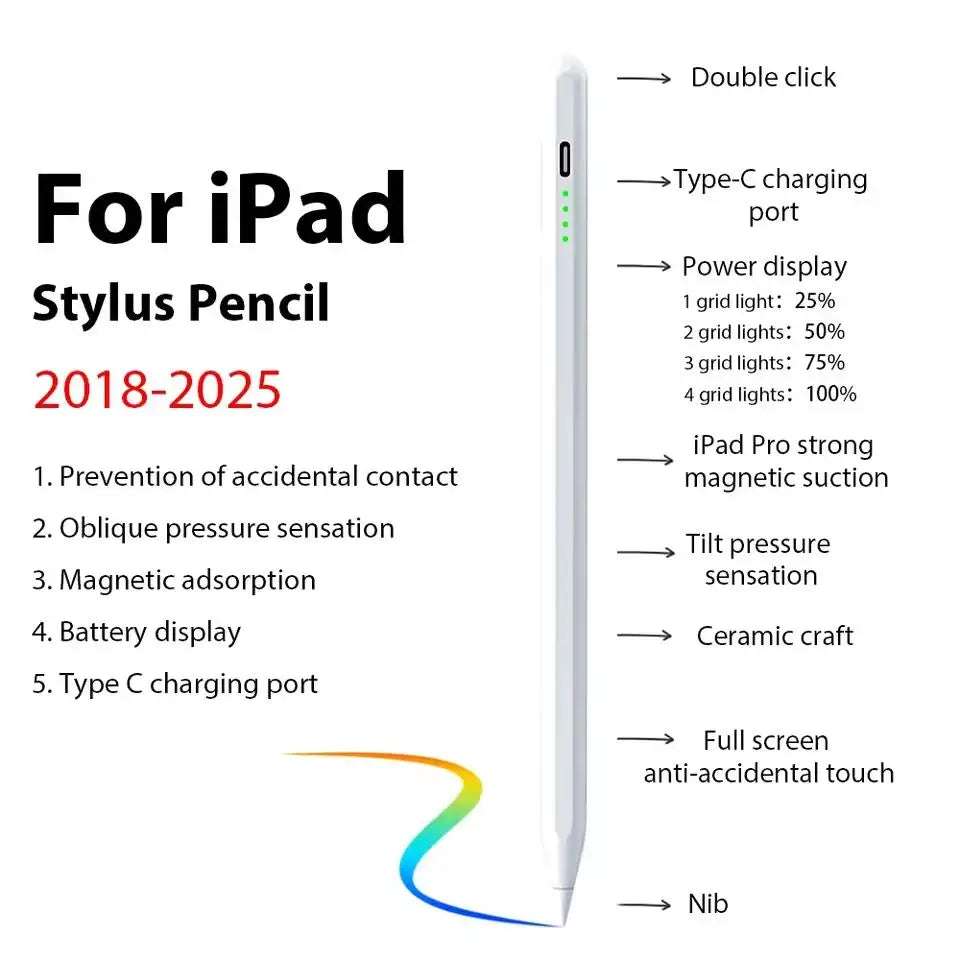 Magnetic Stylus Pen for Tablets - White