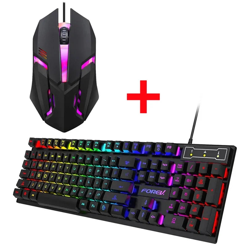 Backlit Gaming Keyboard and Mouse Set - Keyboard And Mouse