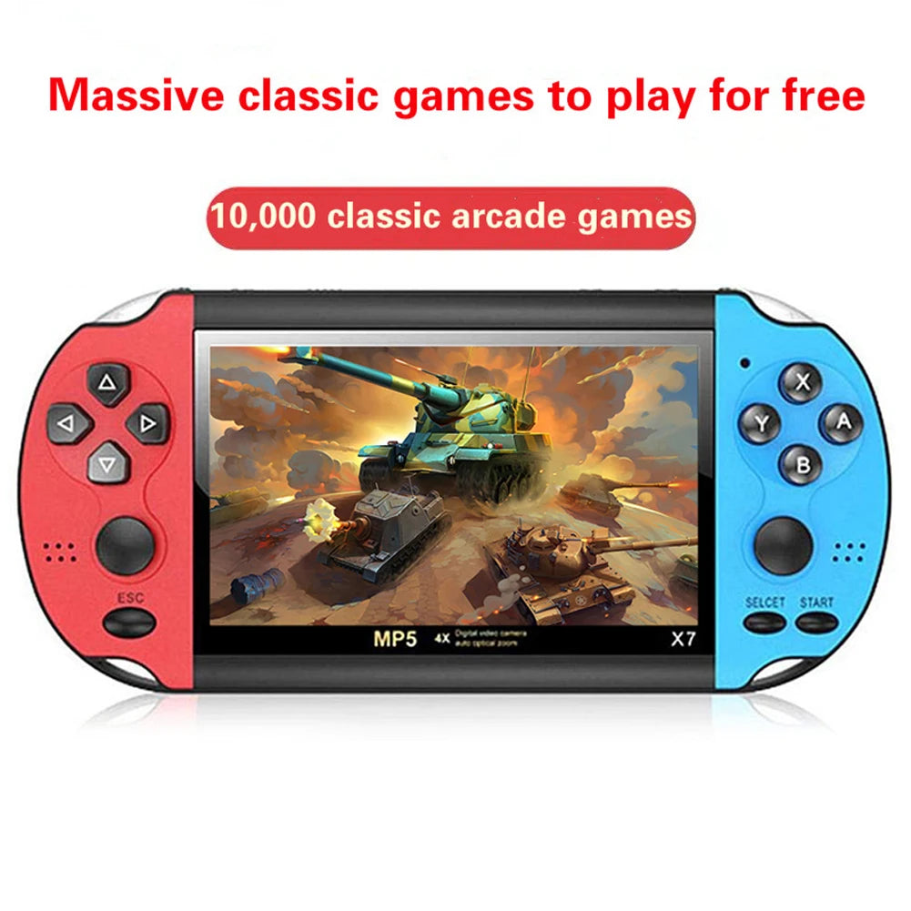 Handheld Retro Game Console with Built-in Games