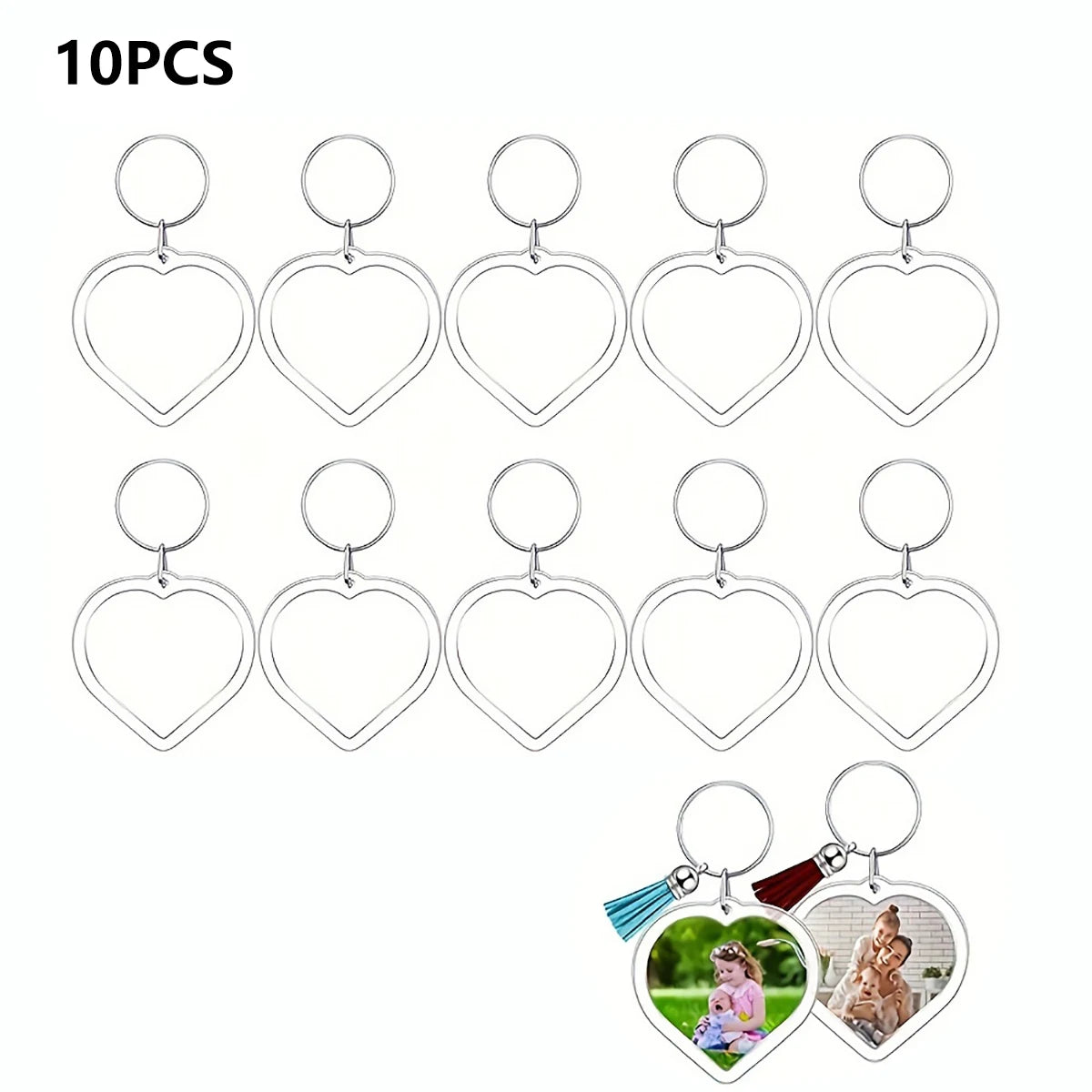 Clear Photo Frame Keychains, 10 Pack - photo 7