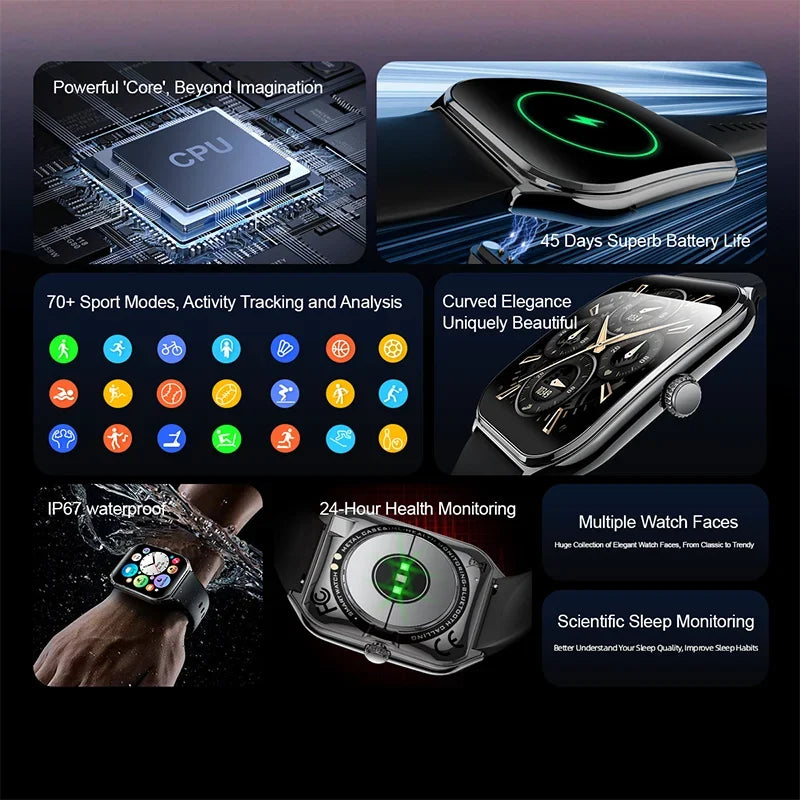 Ultra-Thin AMOLED Smartwatch with Calls
