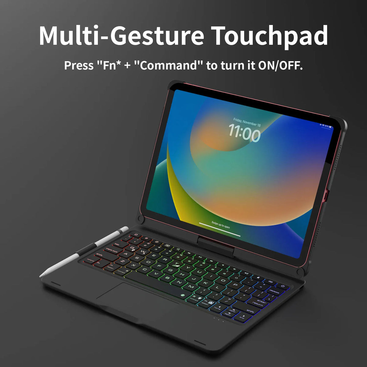 Backlit Tablet Keyboard Case with Trackpad