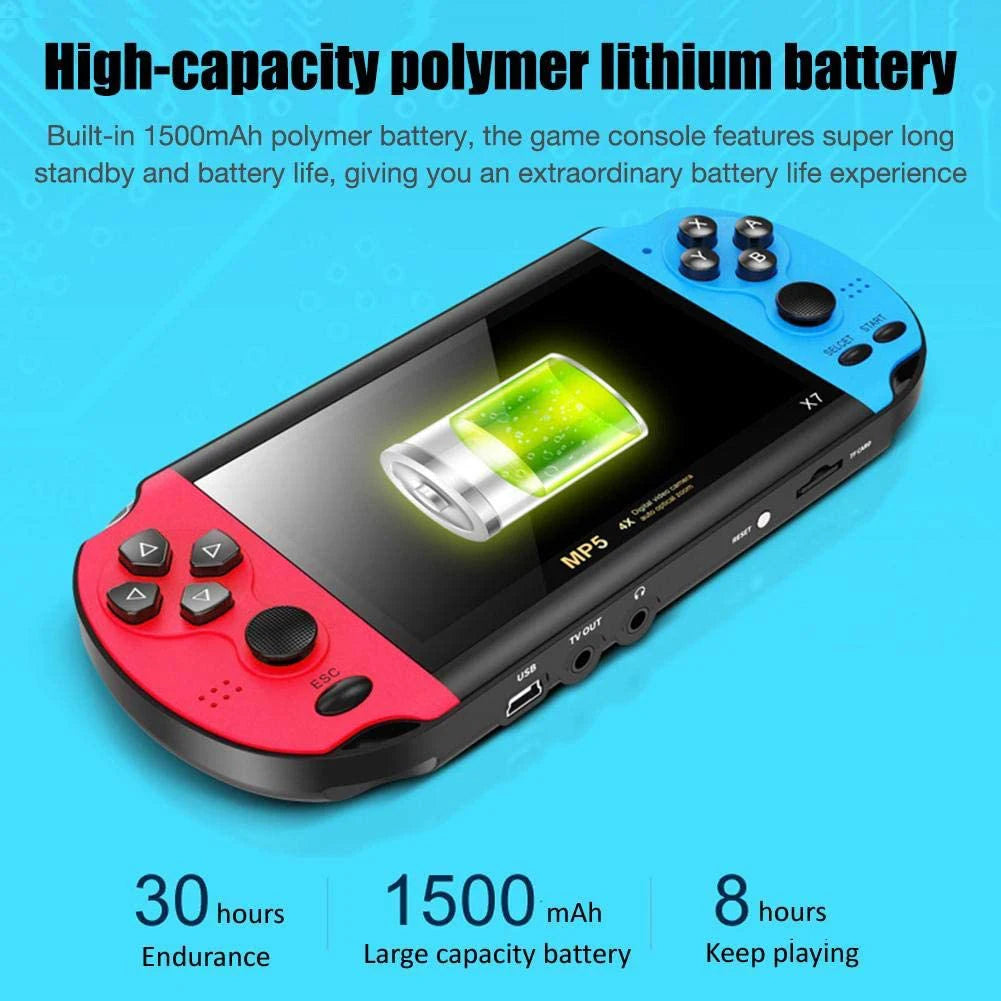 Handheld Retro Game Console with Built-in Games