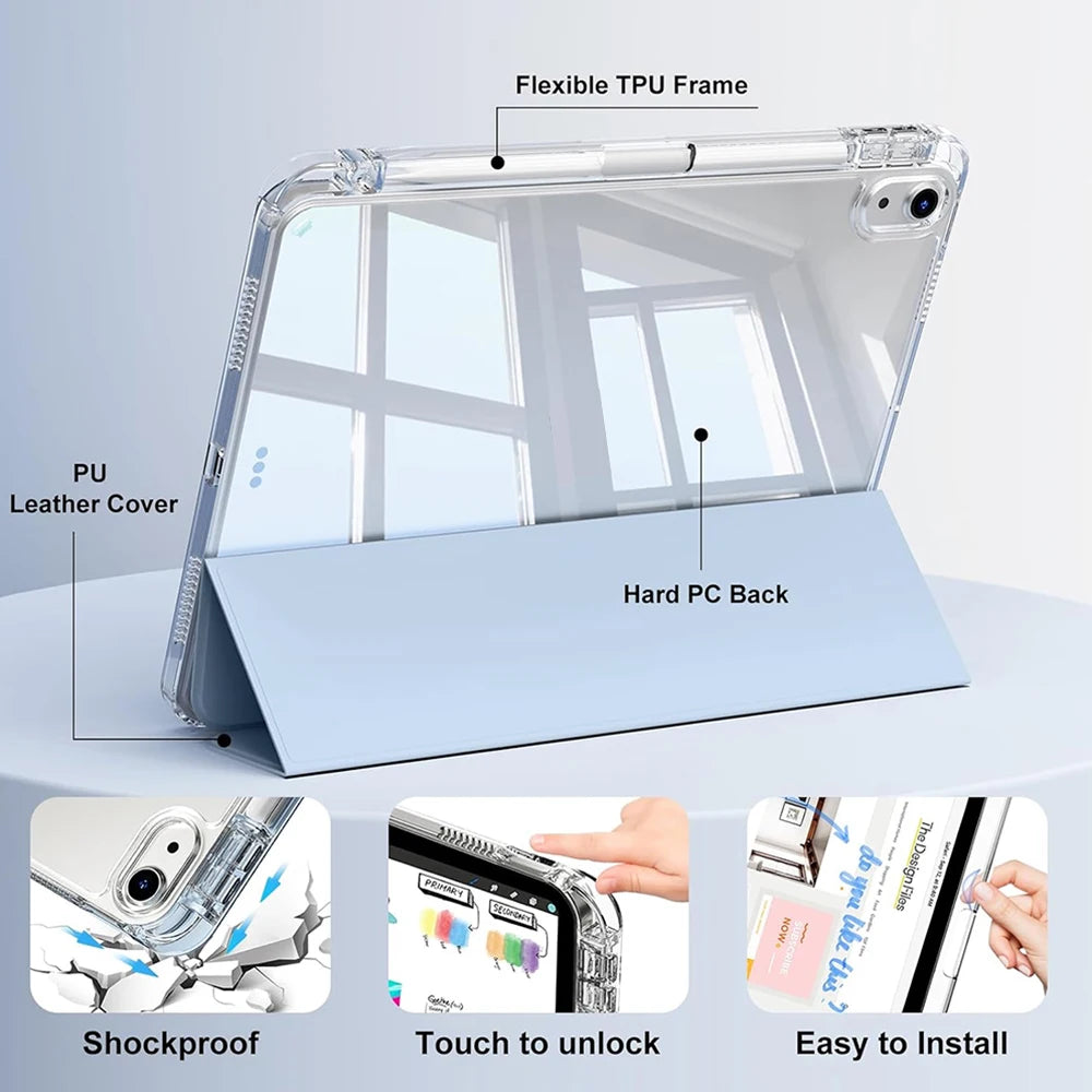 Clear Tablet Case with Pencil Holder