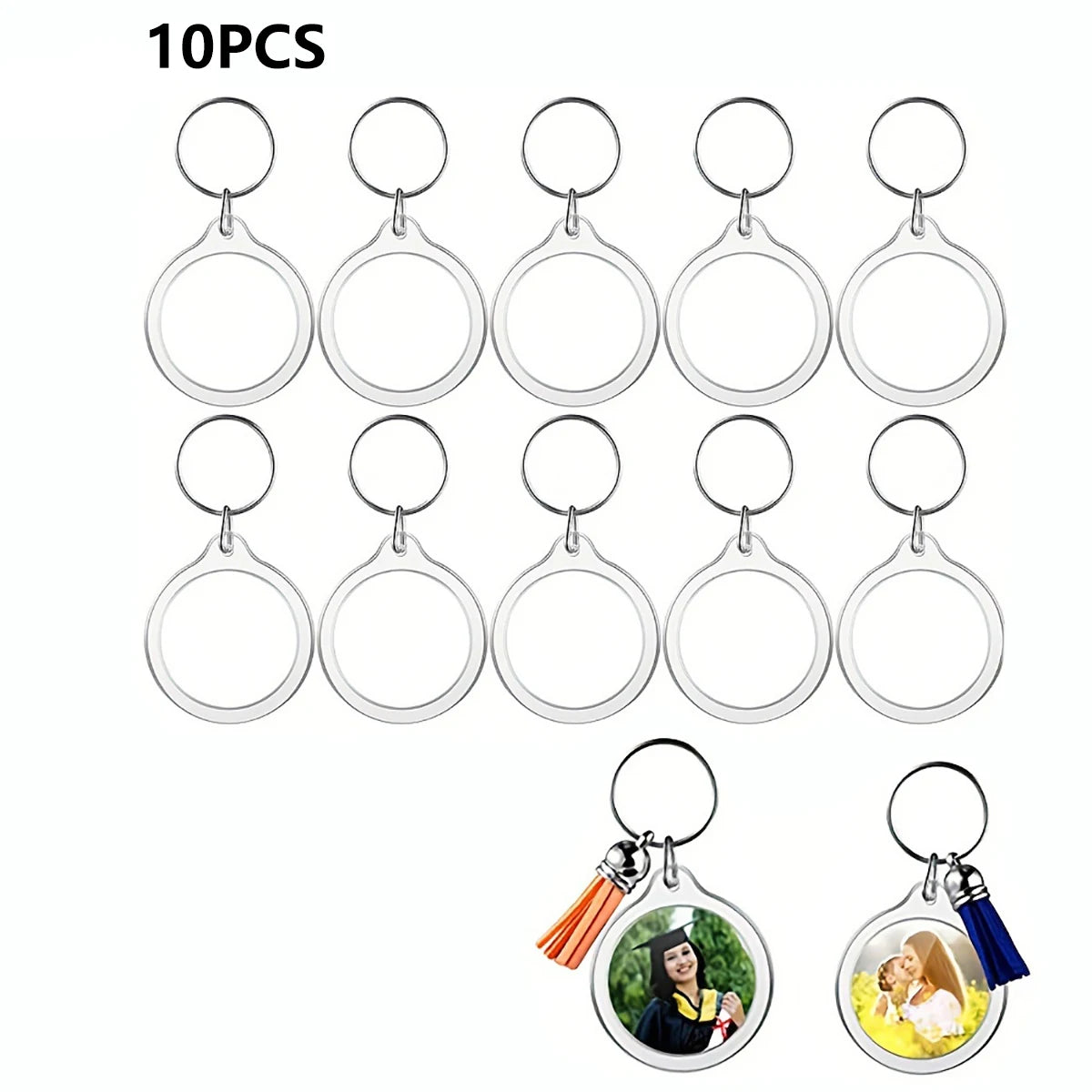 Clear Photo Frame Keychains, 10 Pack - photo 10