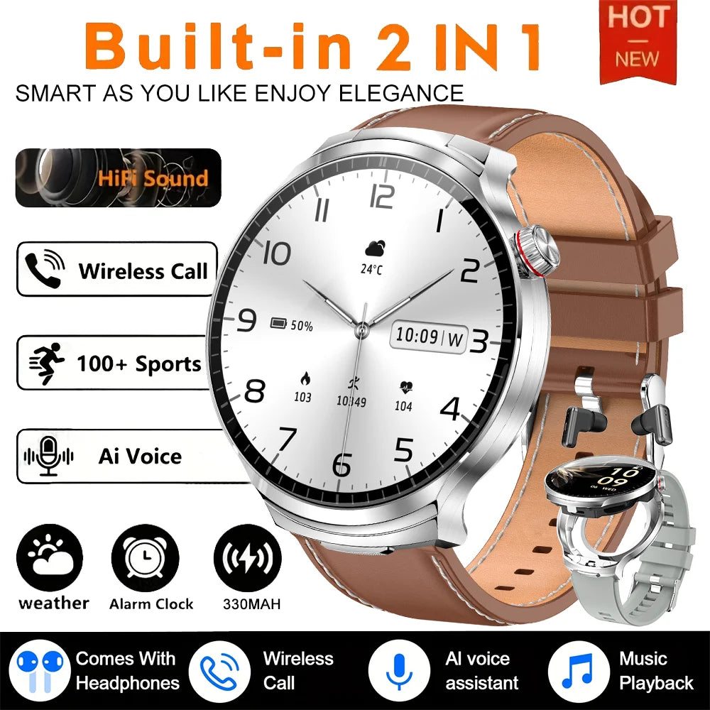 Smart Watch with Built-in Wireless Earbuds