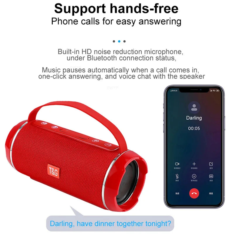 Portable Barrel Bluetooth Speaker with Strap