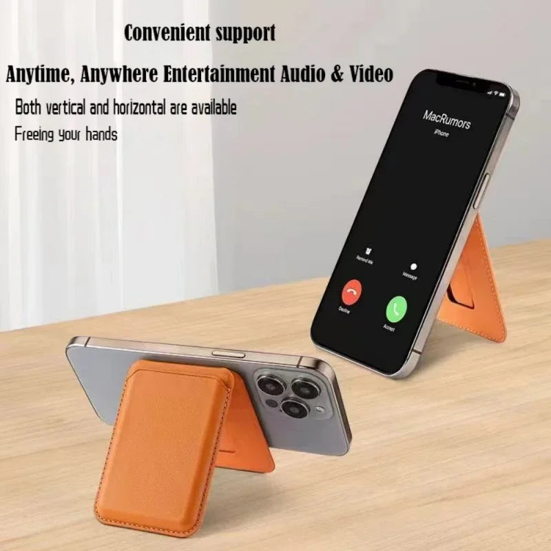 Magnetic Leather Wallet Stand for Phones - photo 2