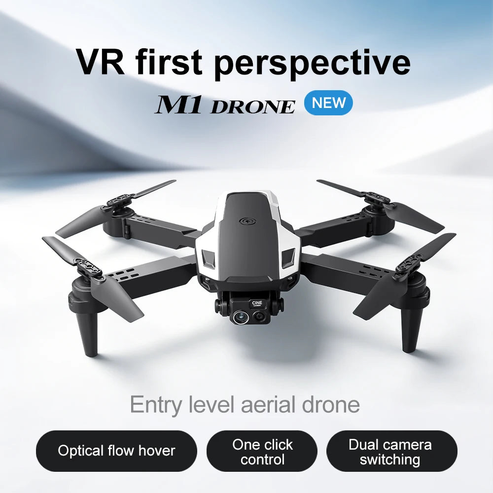Foldable camera drone with VR headset, view 4