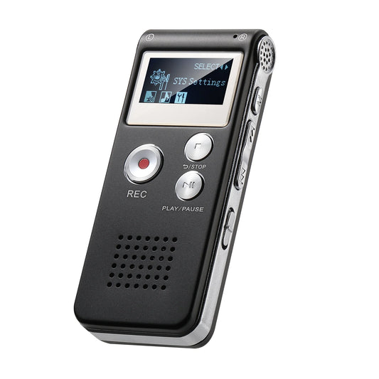 Digital Voice Recorder with Color Screen & MP3, Black / 64GB