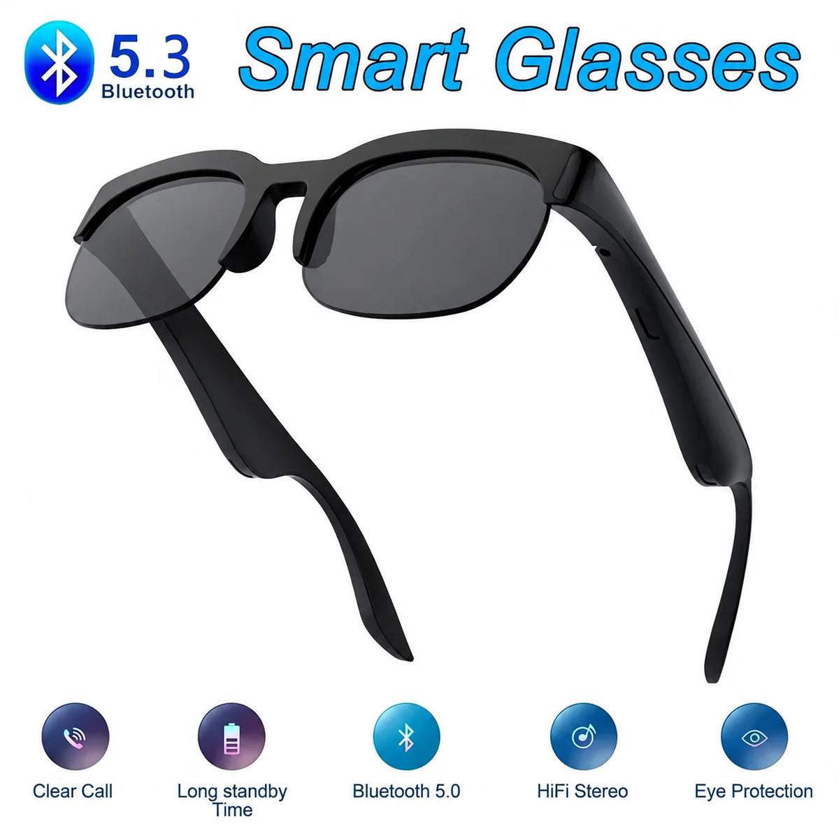 Smart Audio Glasses with Camera Control