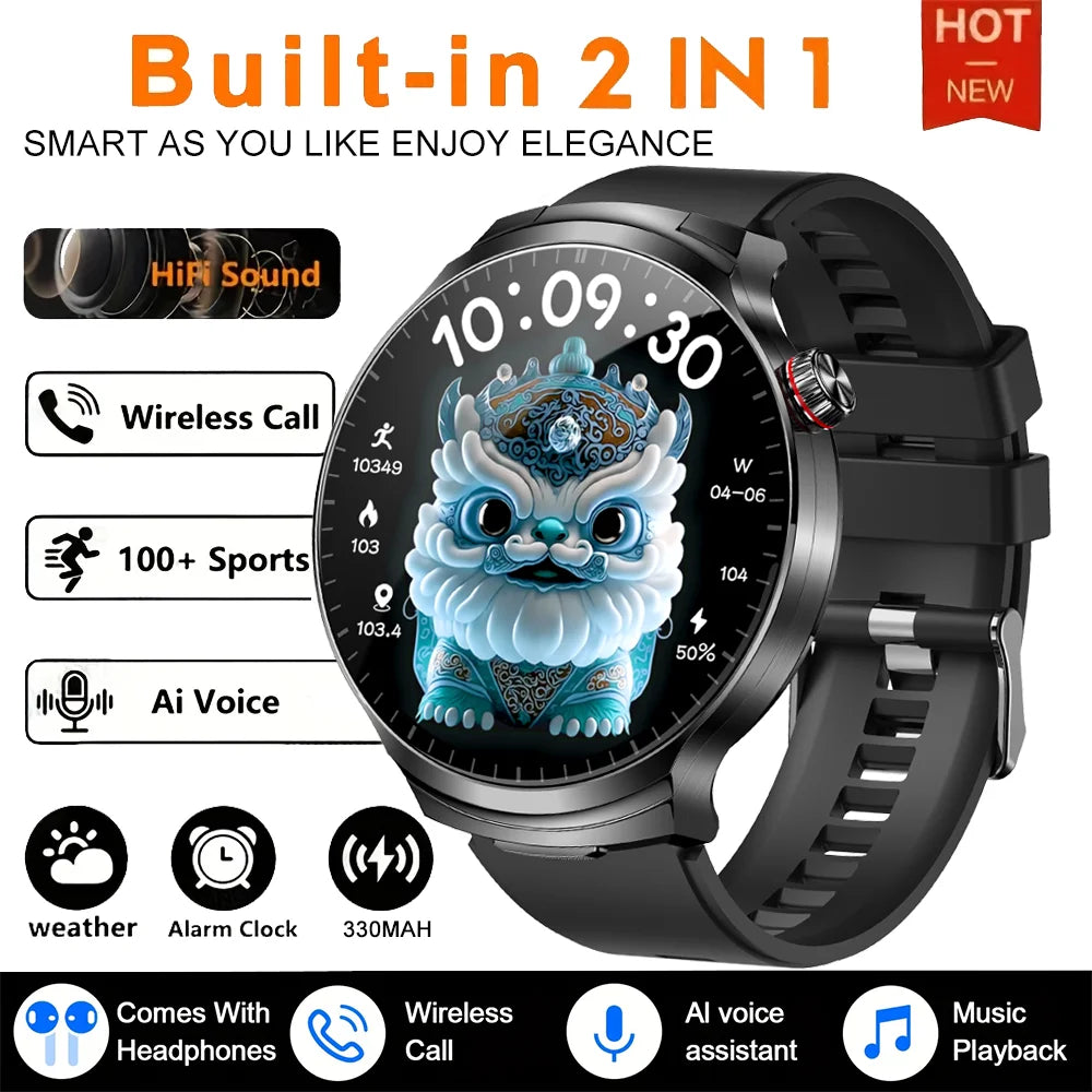 Smart Watch with Built-in Wireless Earbuds
