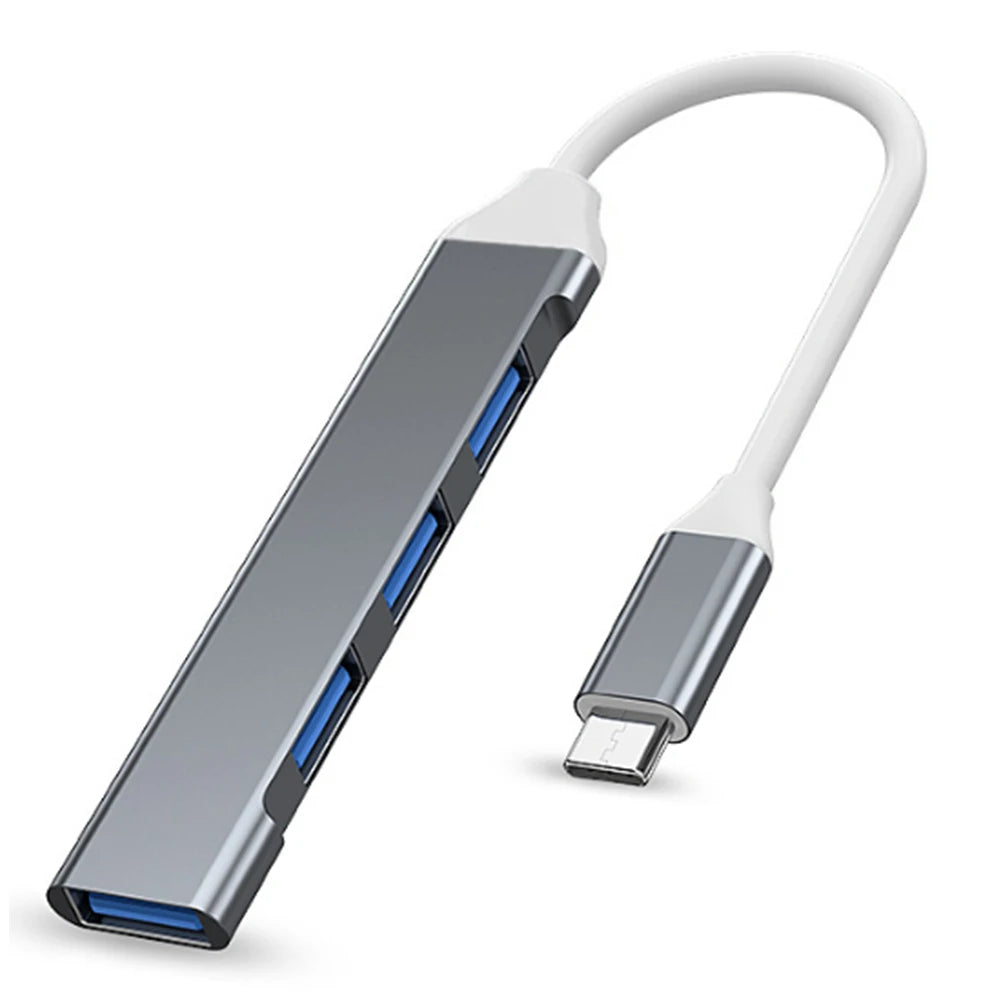 4-Port USB Hub Adapter - USB-C Grey