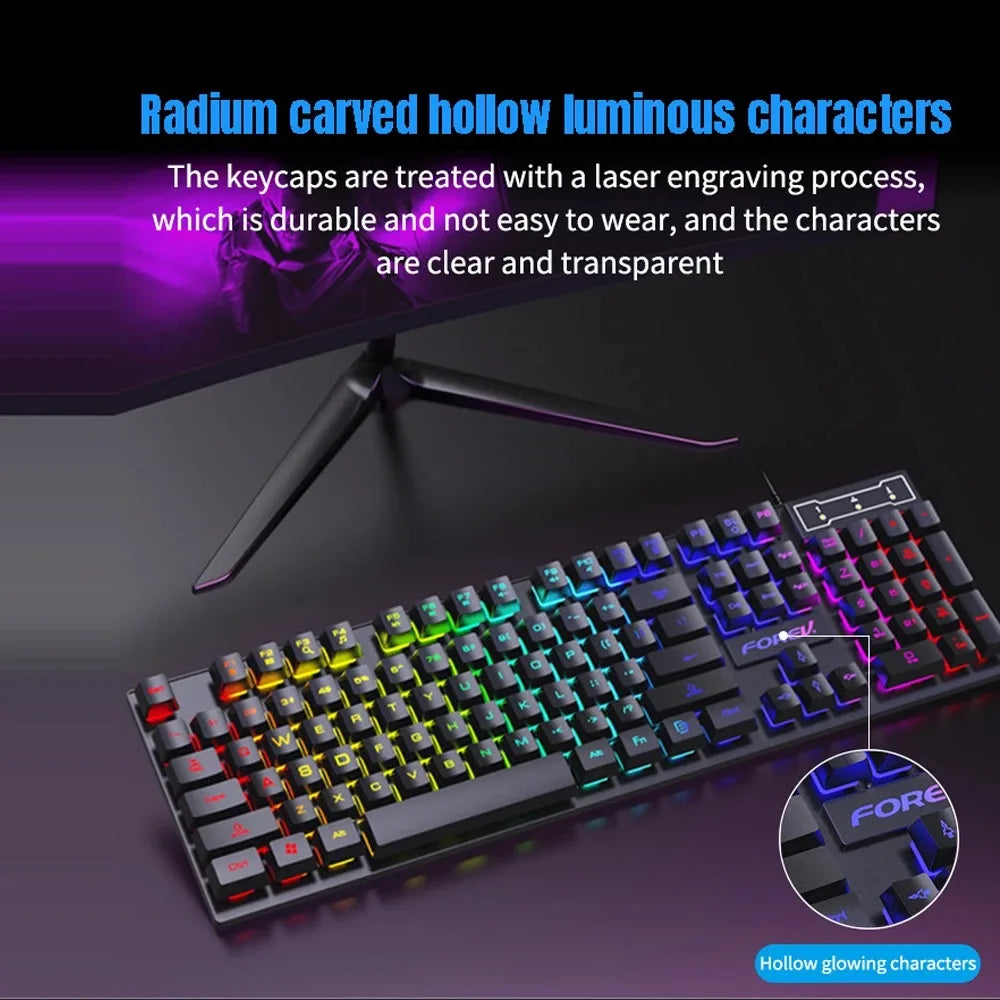 Backlit Gaming Keyboard and Mouse Set