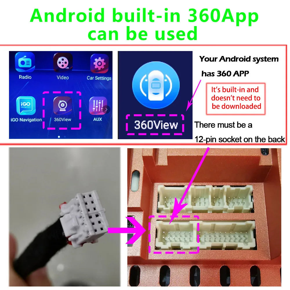 360° Car Camera System, 4 Cameras