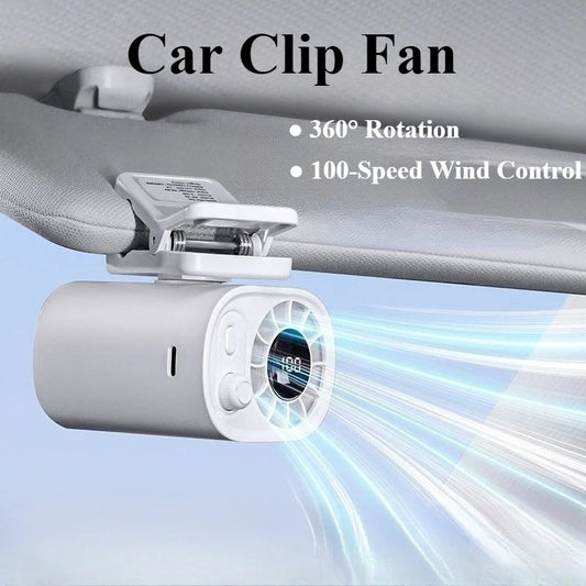 Rechargeable Clip Fan with 360° Rotation, White