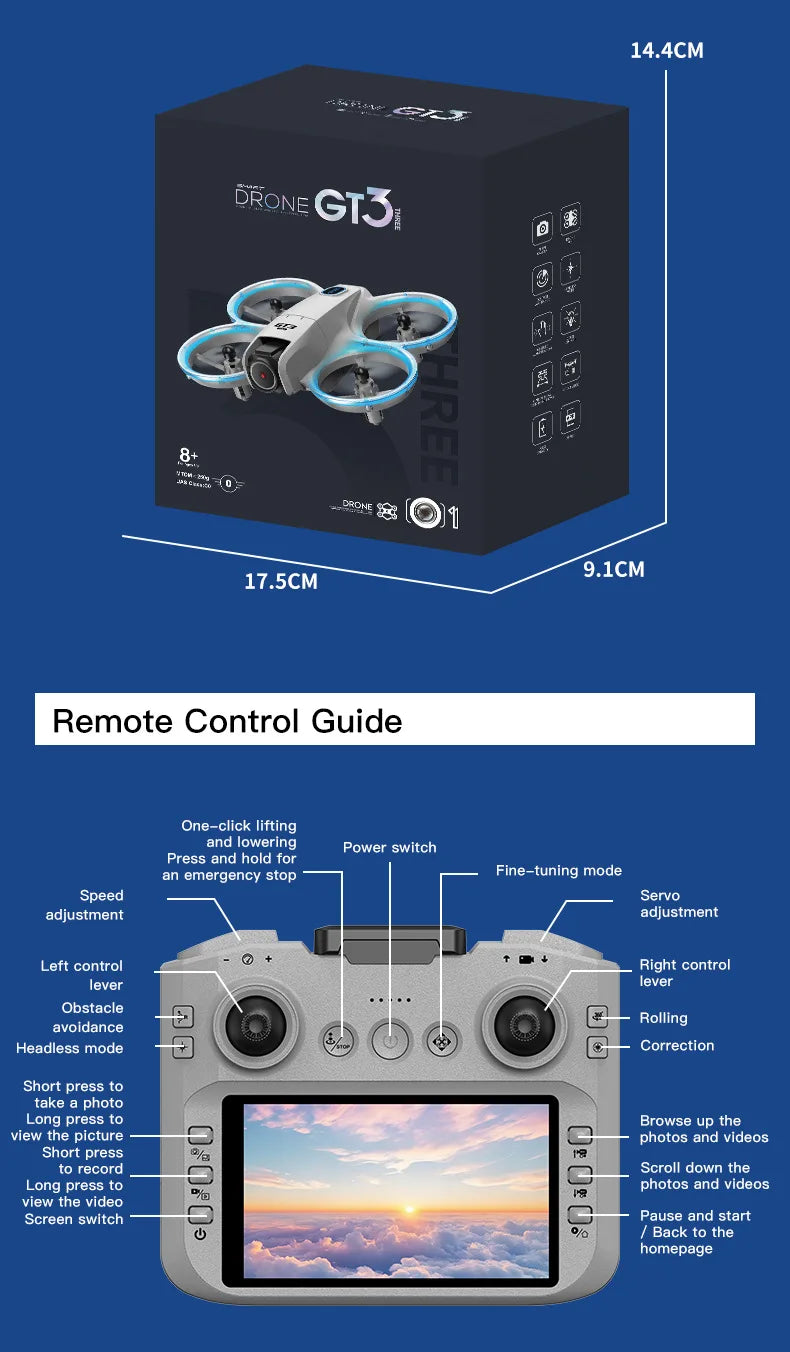Mini Camera Drone with Optional Screen Remote