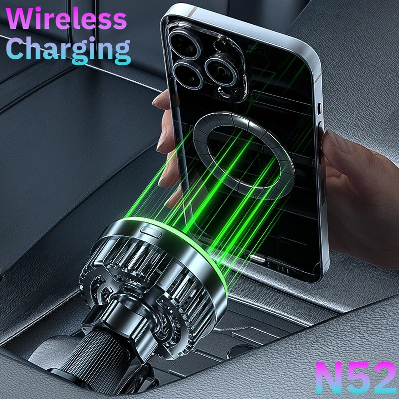Cooling Magnetic Car Phone Mount with Wireless Charger