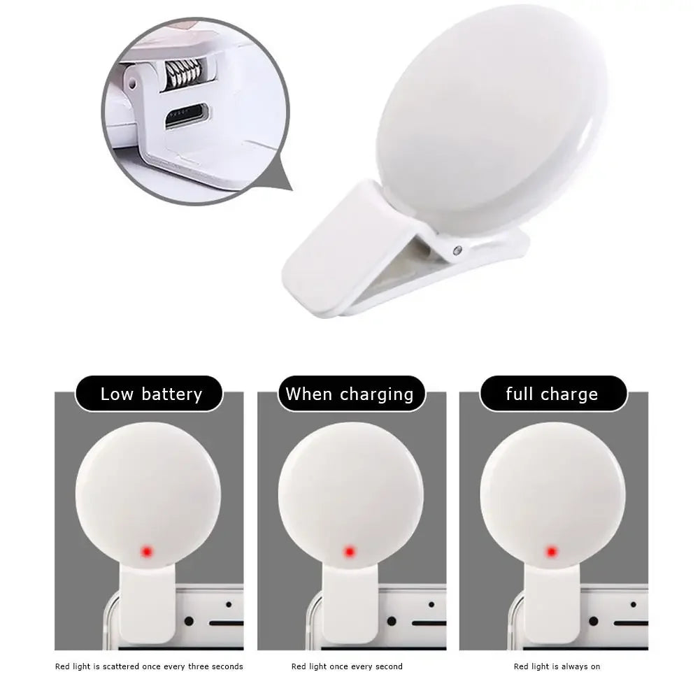 Clip-On LED Selfie Ring Light
