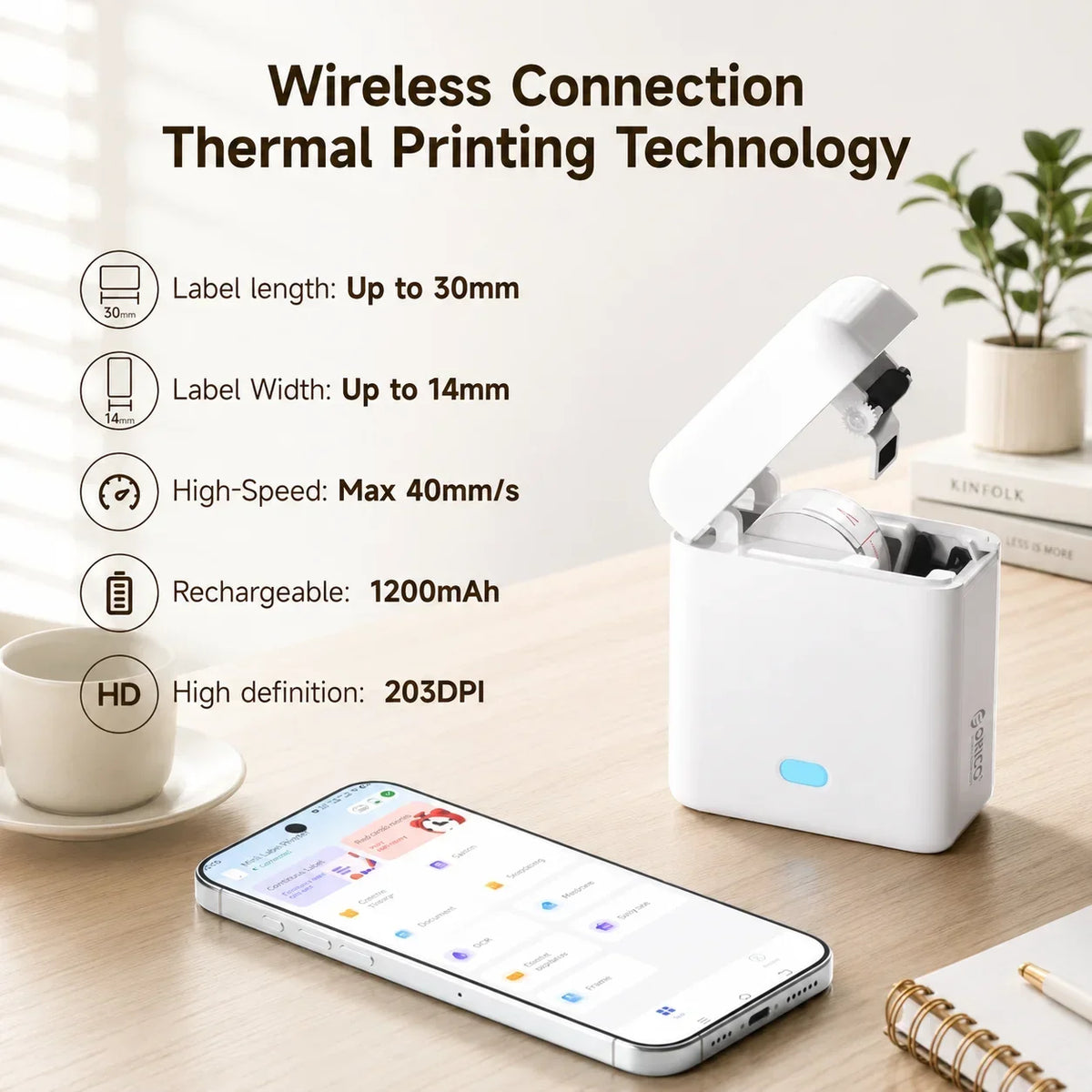 Mini Ink-Free Label Printer