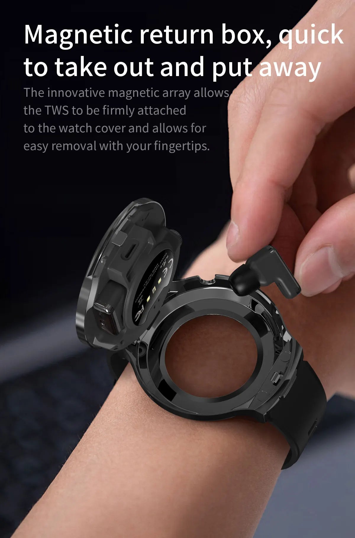 Smart Watch with Built-in Wireless Earbuds