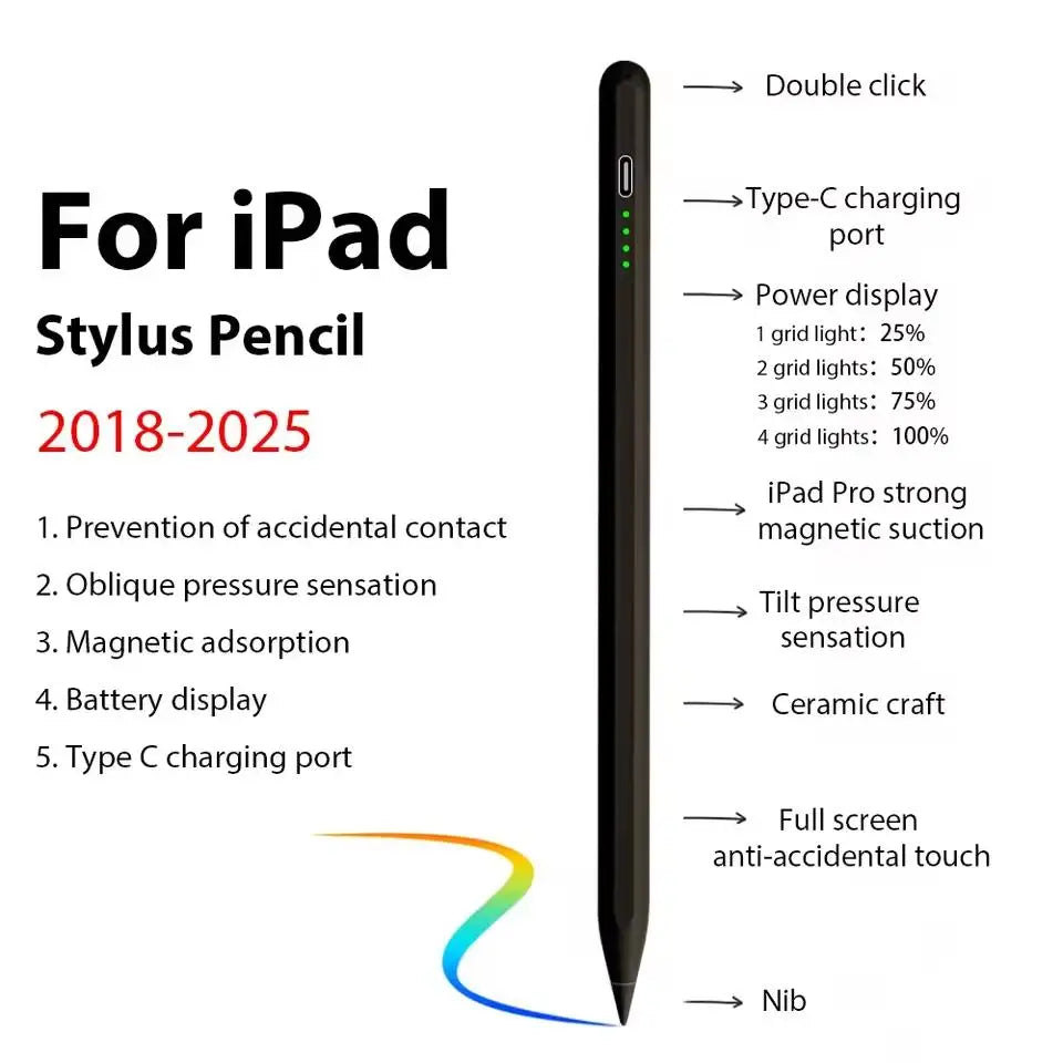 Magnetic Stylus Pen for Tablets - Black