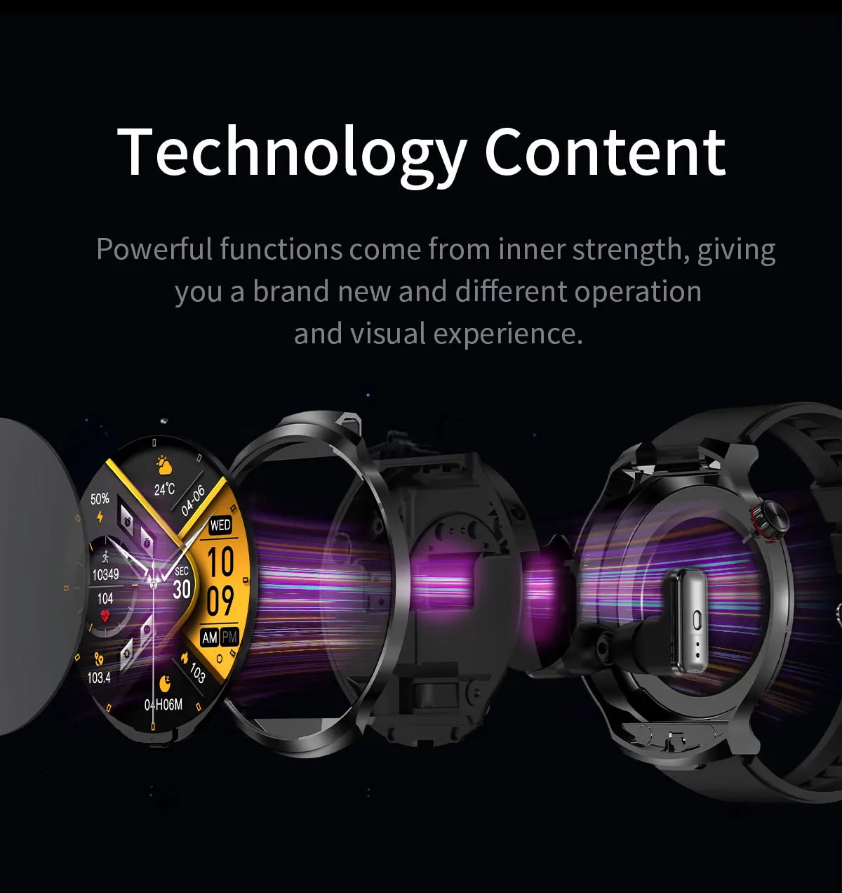 Smart Watch with Built-in Wireless Earbuds