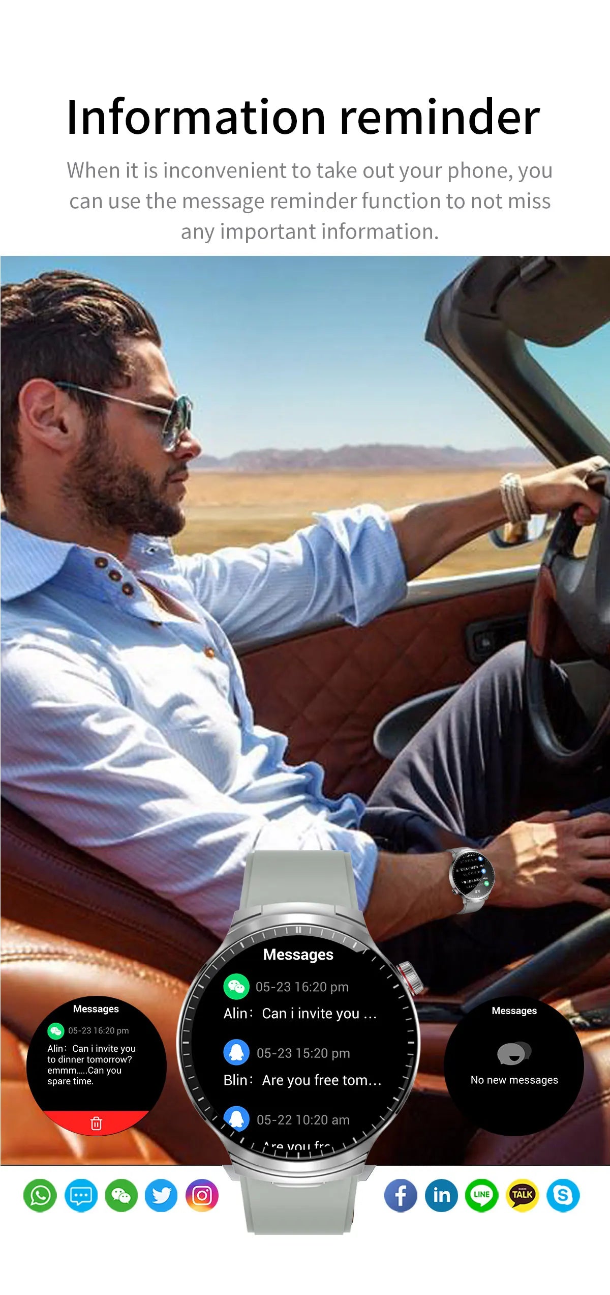 Smart Watch with Built-in Wireless Earbuds
