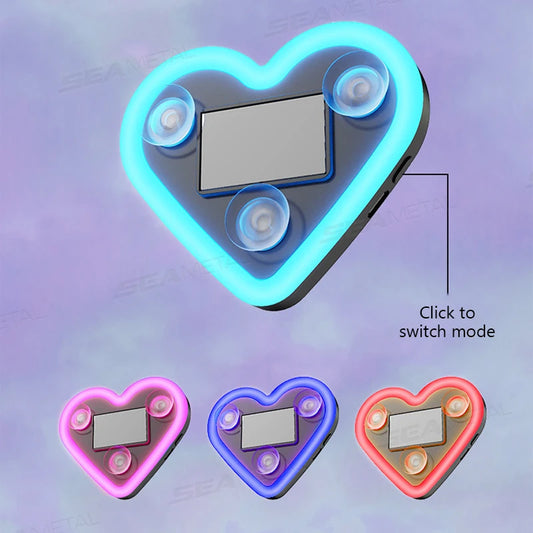Solar Heart Car Window Light, Rechargeable LED