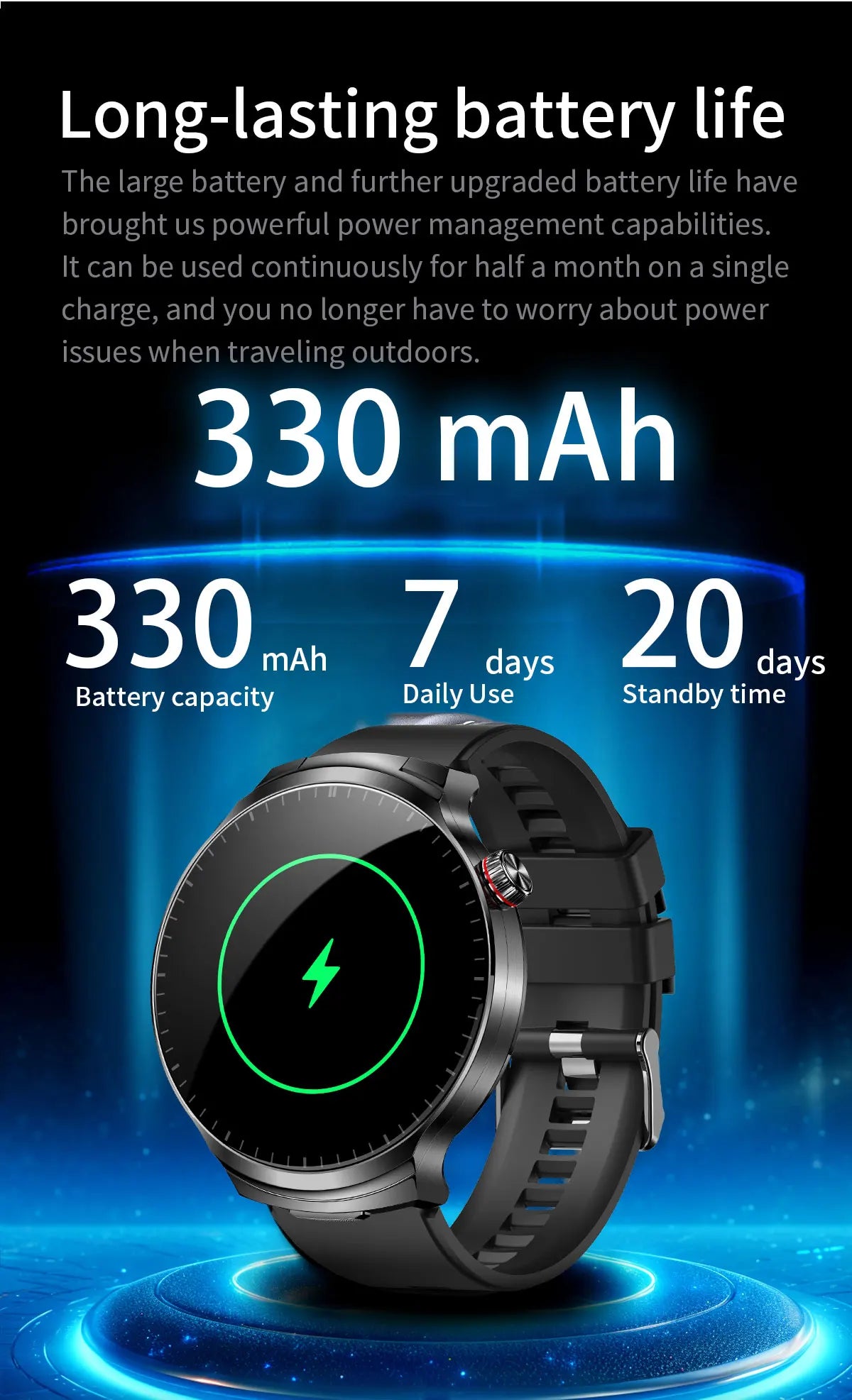 Smart Watch with Built-in Wireless Earbuds