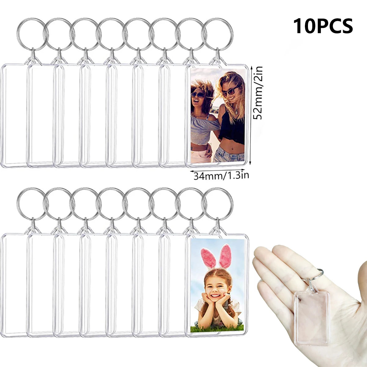 Clear Photo Frame Keychains, 10 Pack - photo 9