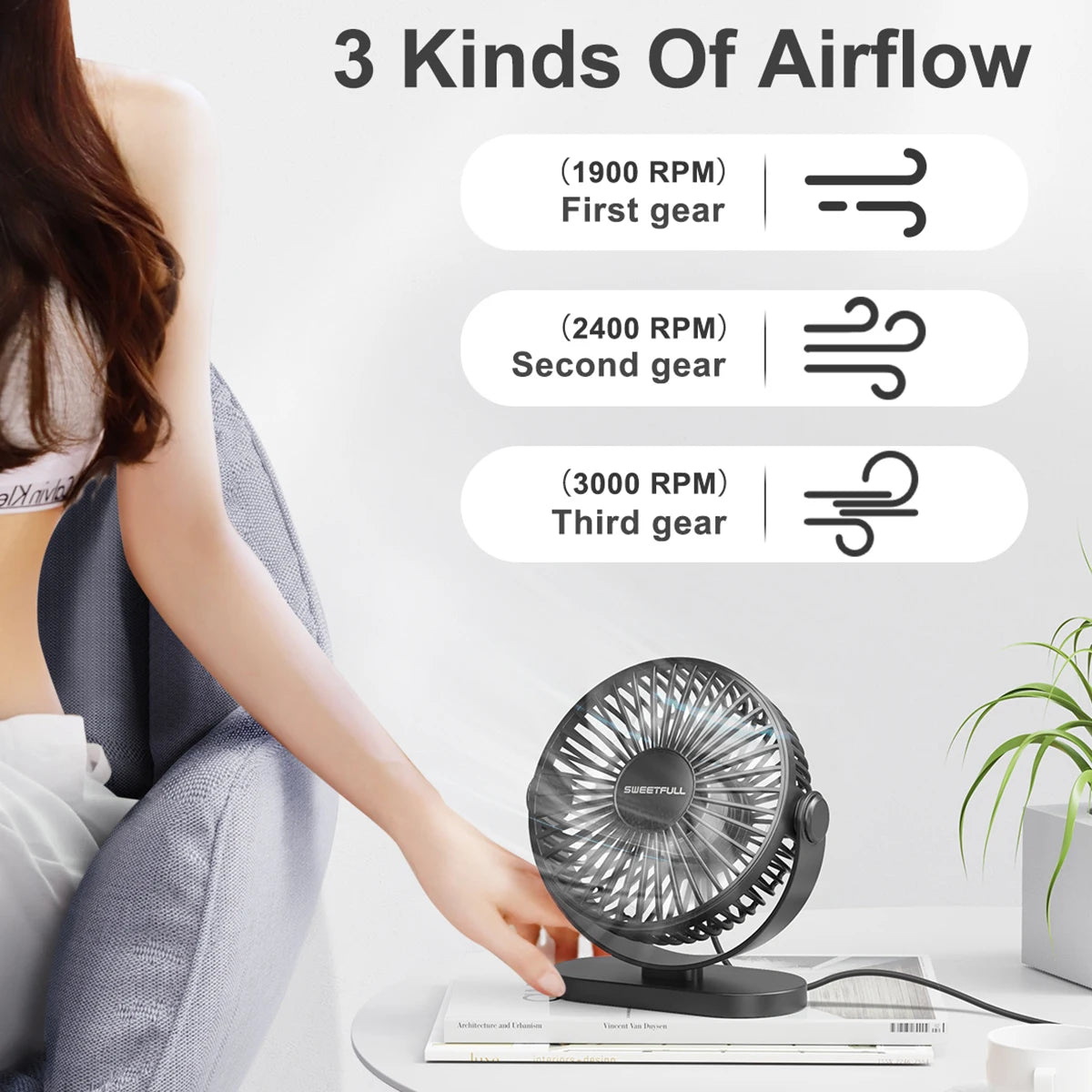 Portable Silent USB Desk Fan