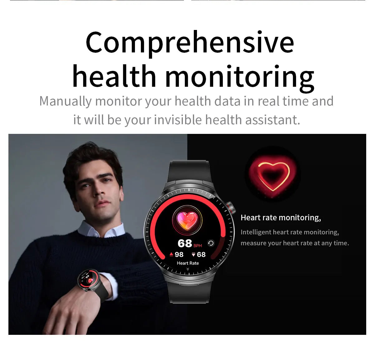 Smart Watch with Built-in Wireless Earbuds