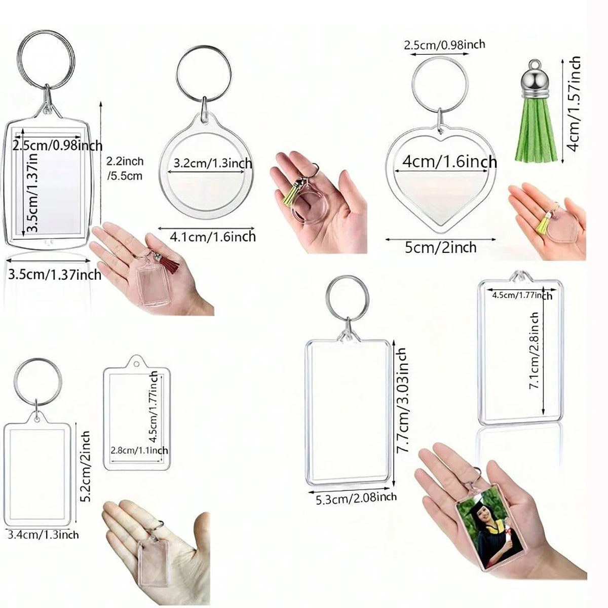 Clear Photo Frame Keychains, 10 Pack - photo 6