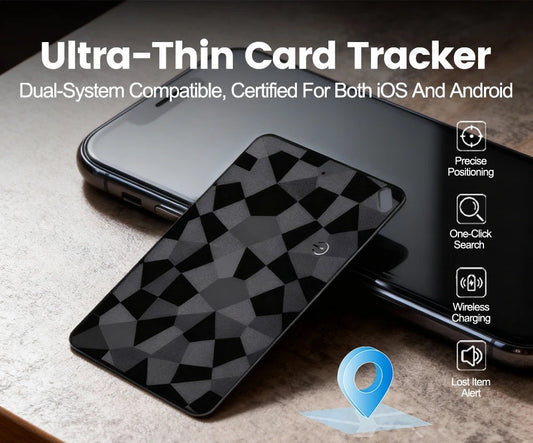 Ultra-thin card item finder tag for wallets, keys, bags and luggage